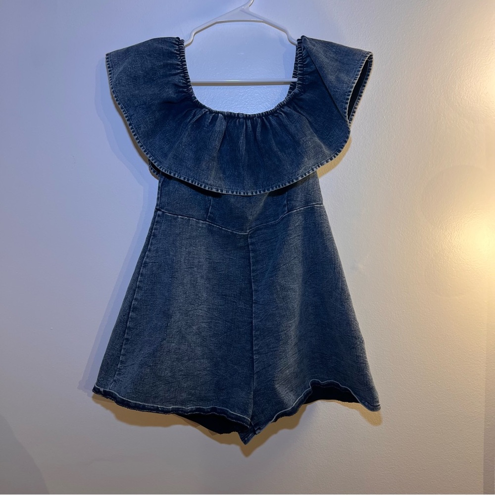 TRAC Denim Romper Size L